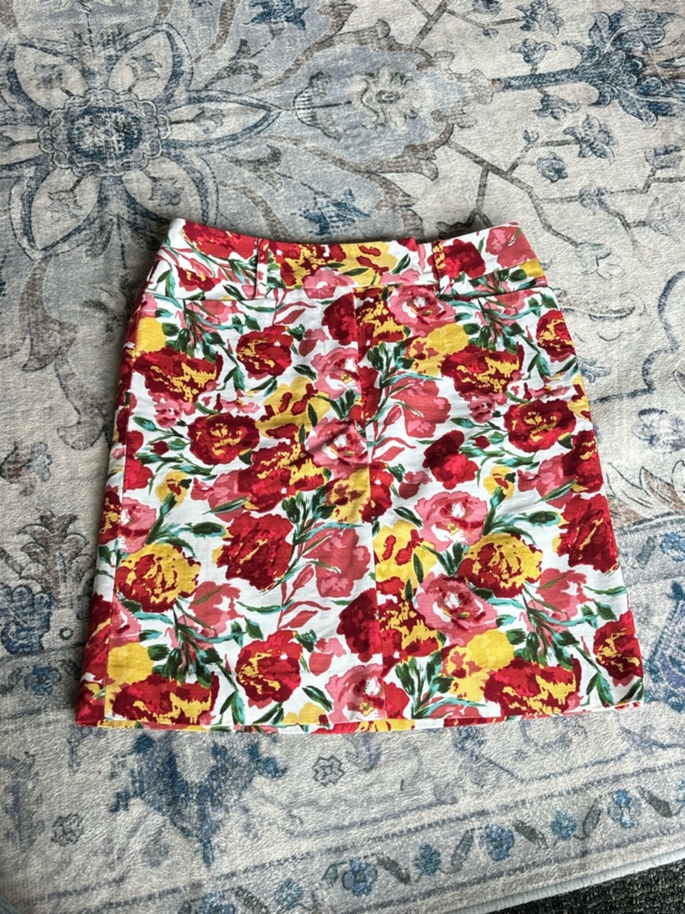 LOFT Floral Mini Skirt - Red, Yellow & Green